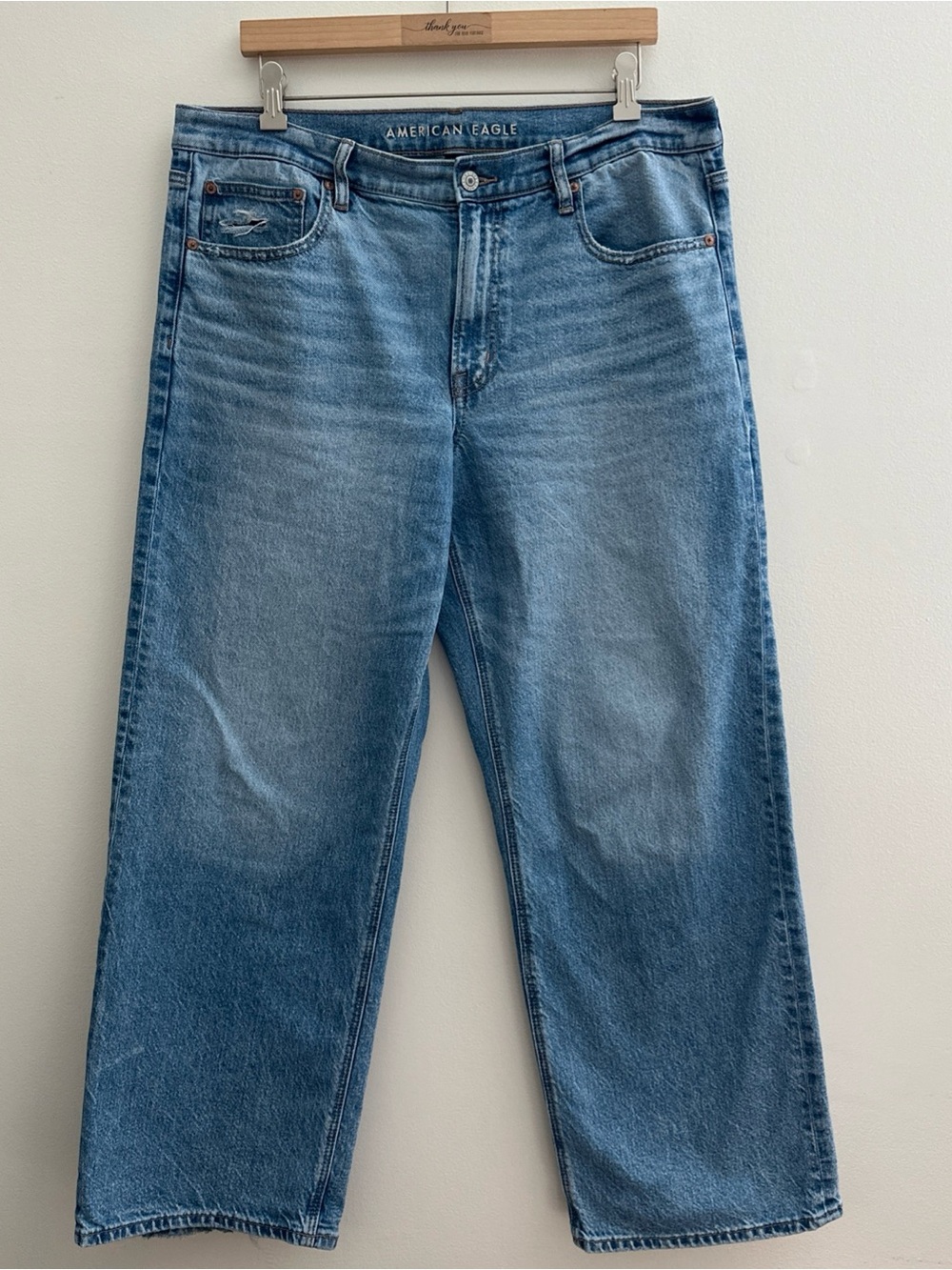 American Eagle Stovepipe Jeans Women Size 12 Regular W36 L29 Blue Medium Wash